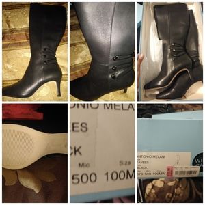 Black wide calf Boots